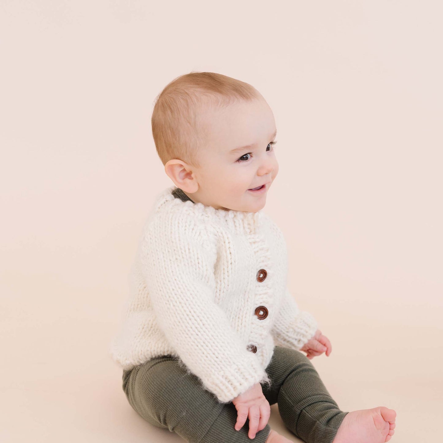 Classic Cardigan, Cream Baby Sweater Kids Clothing Fall