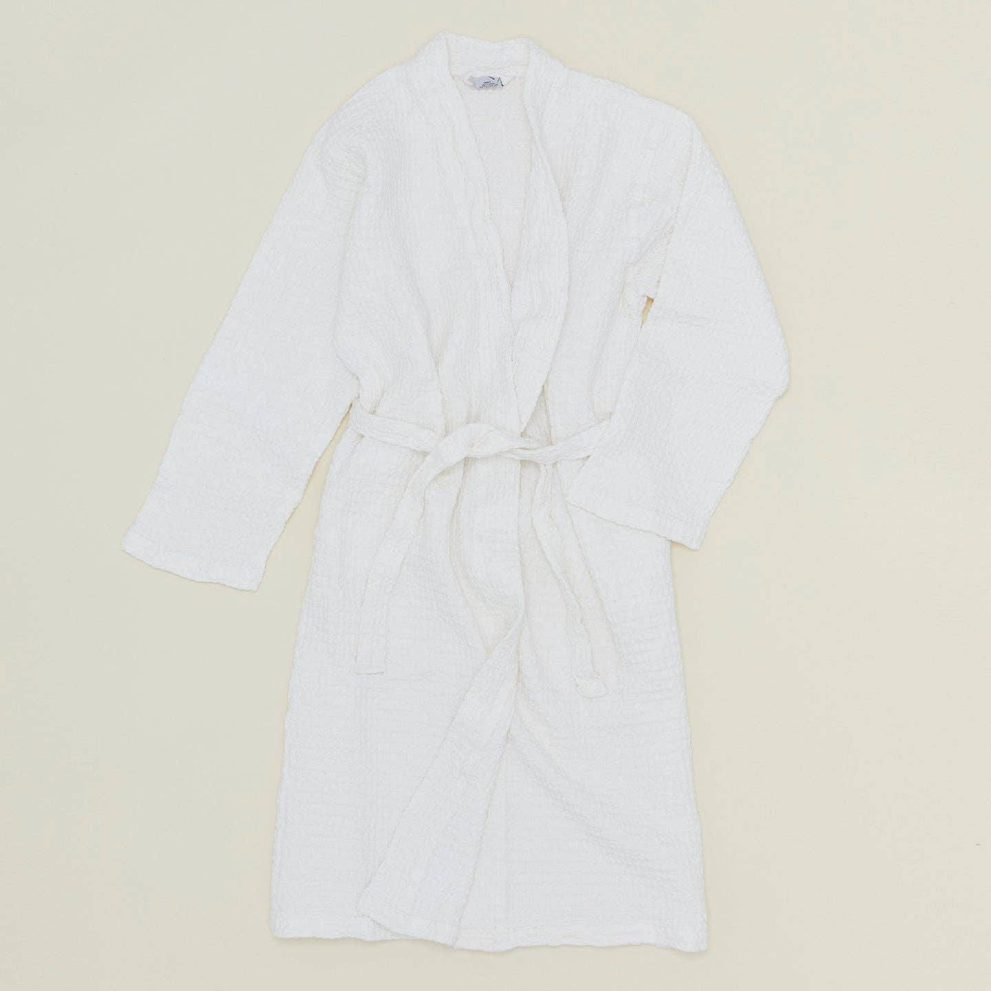 SIMPLE WAFFLE BATHROBE - WHITE