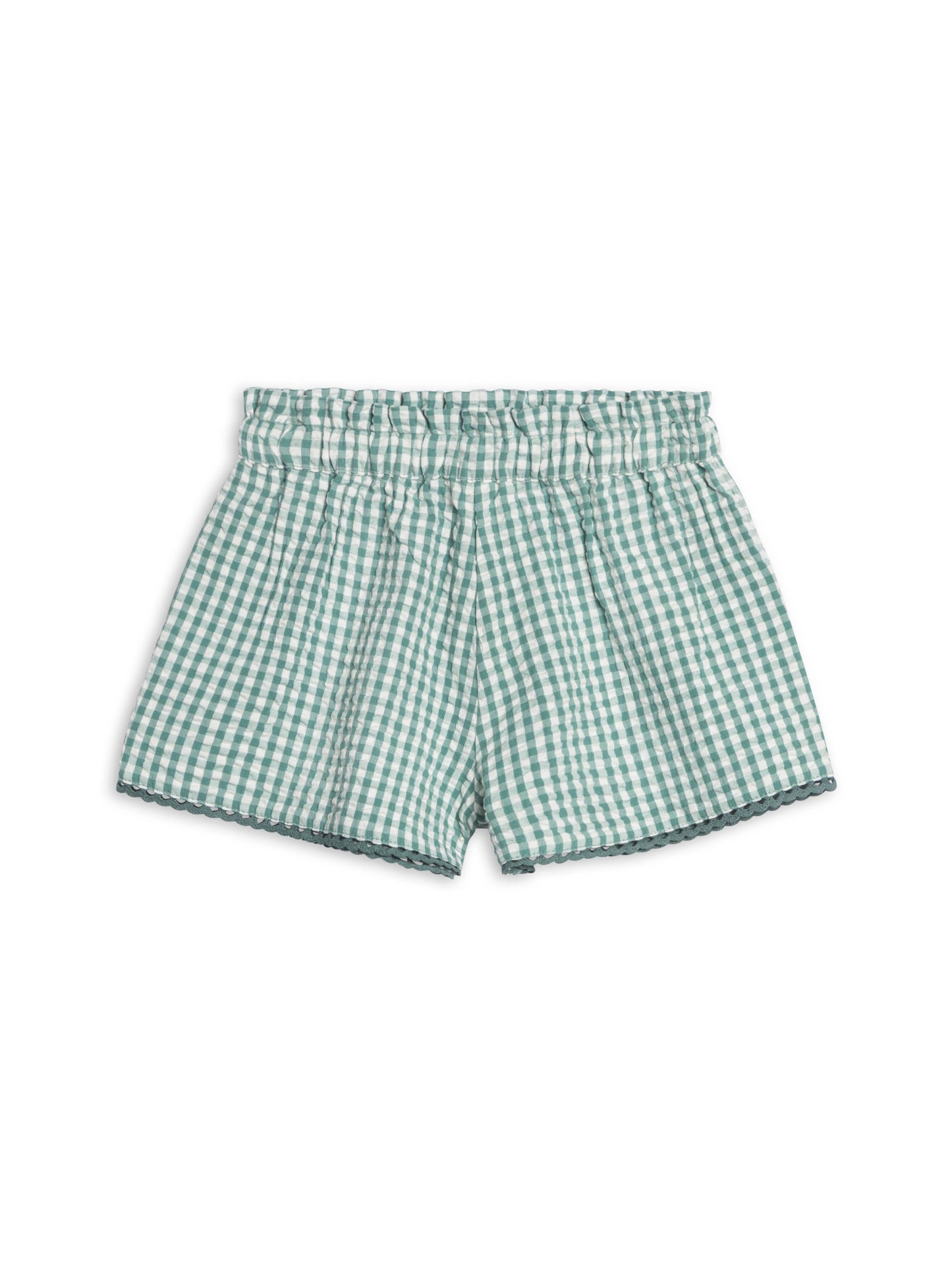 Patty Seersucker Scalloped Trim Short - Laguna Gingham