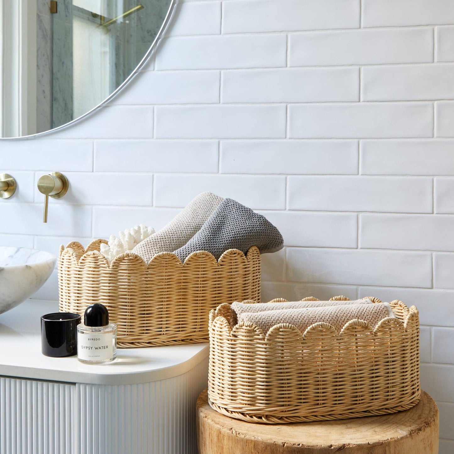 BELLE SCALLOPED BASKET SET