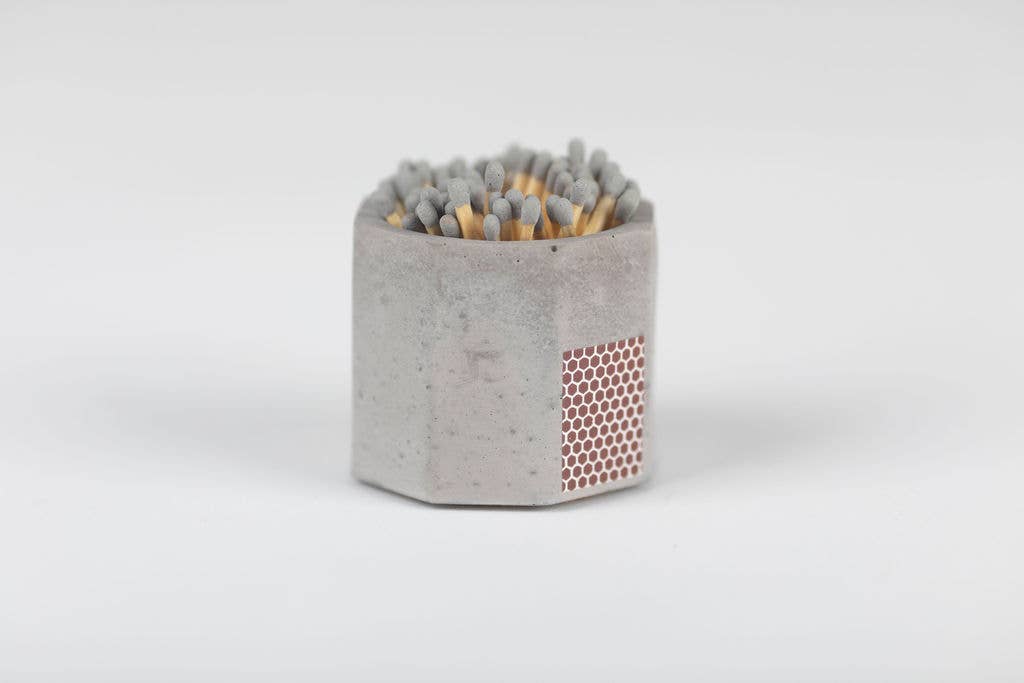 Concrete Match Holder – Modern Design with 2-Inch Safety Matches