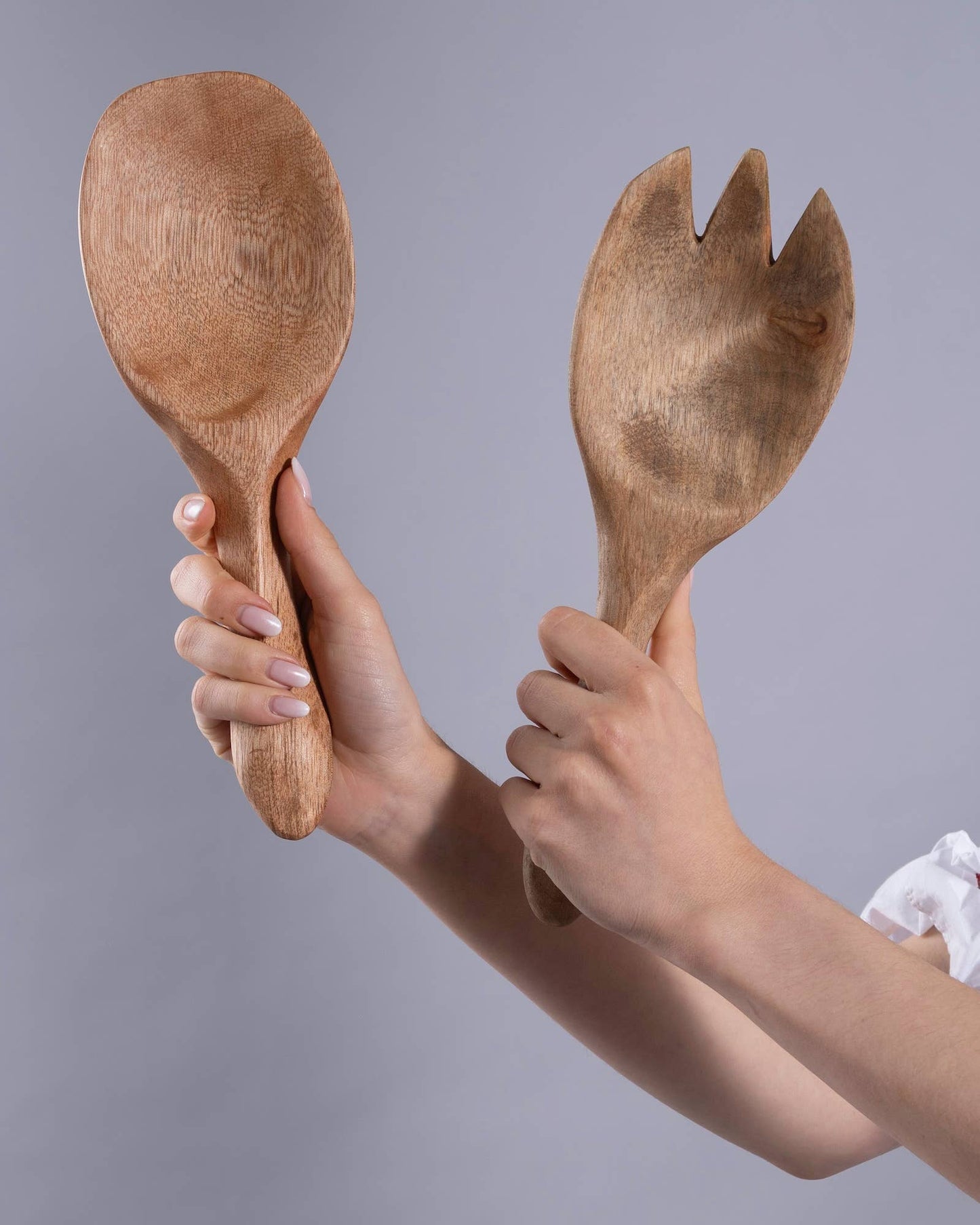 Handmade Peruvian Wood Salad Server Set