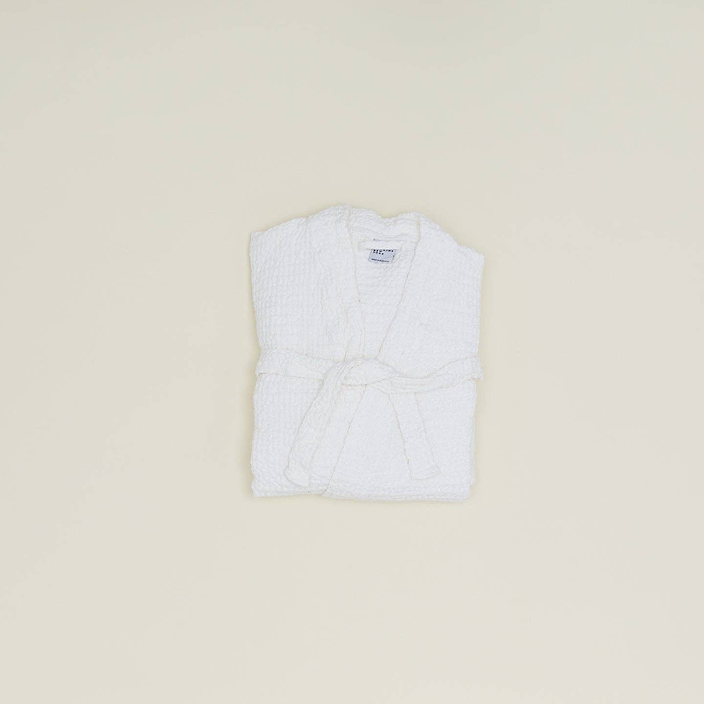 SIMPLE WAFFLE BATHROBE - WHITE