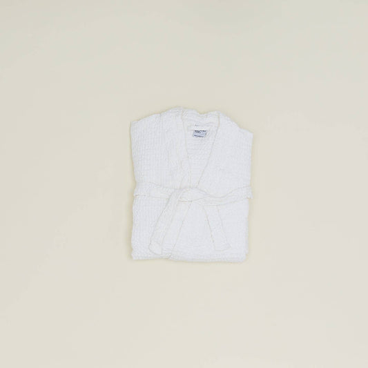 SIMPLE WAFFLE BATHROBE - WHITE