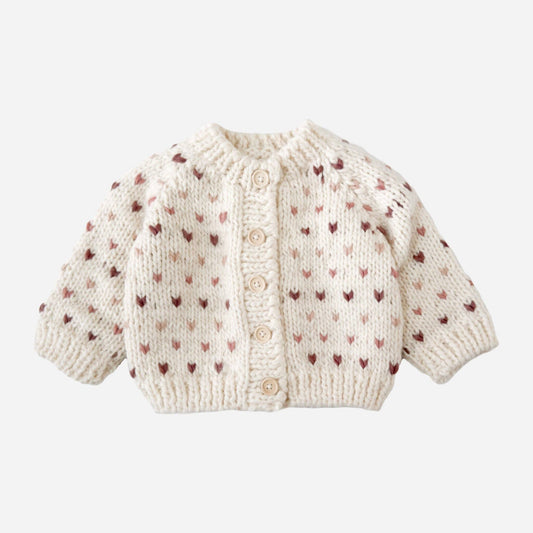 Sawyer Cardigan Mauve Baby Kid Winter Valentine Sweater