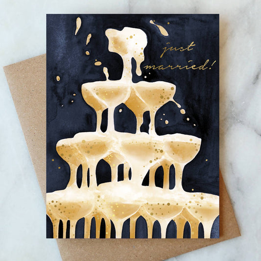 Wedding Bubbles Champagne Tower Card | Wedding Card