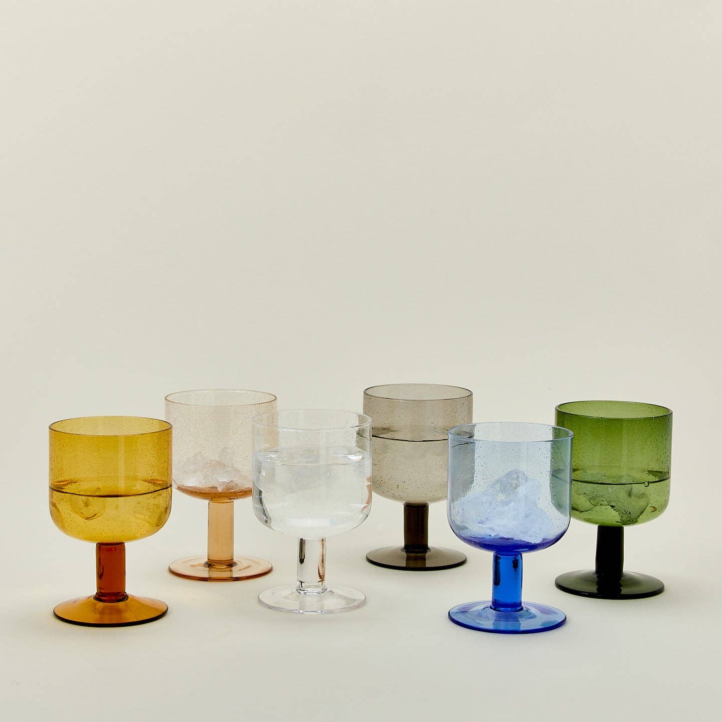 SIMPLE SEEDED GLASSWARE - STEMMED - SET OF 4, CLEAR