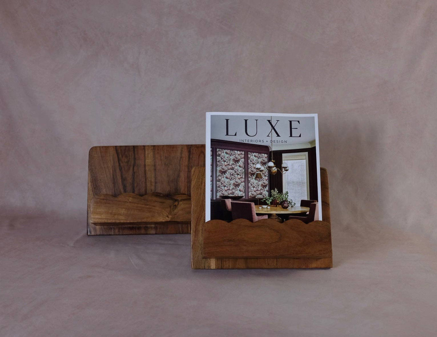 Mango Wood Scalloped Cookbook Stand