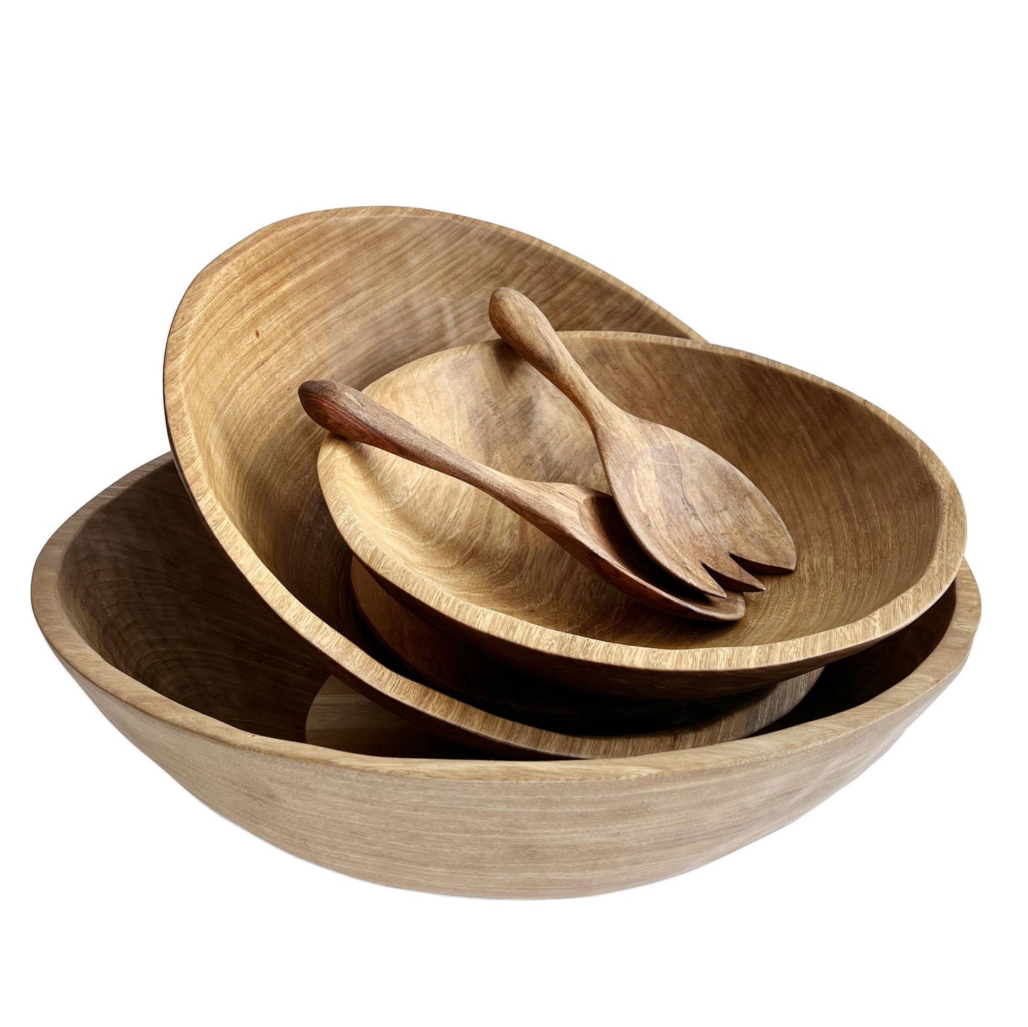 Handmade Peruvian Wood Salad Server Set