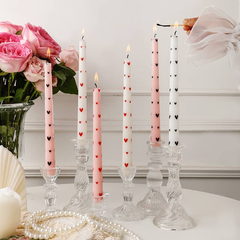 Valentine's Day Heart Pillar Candles