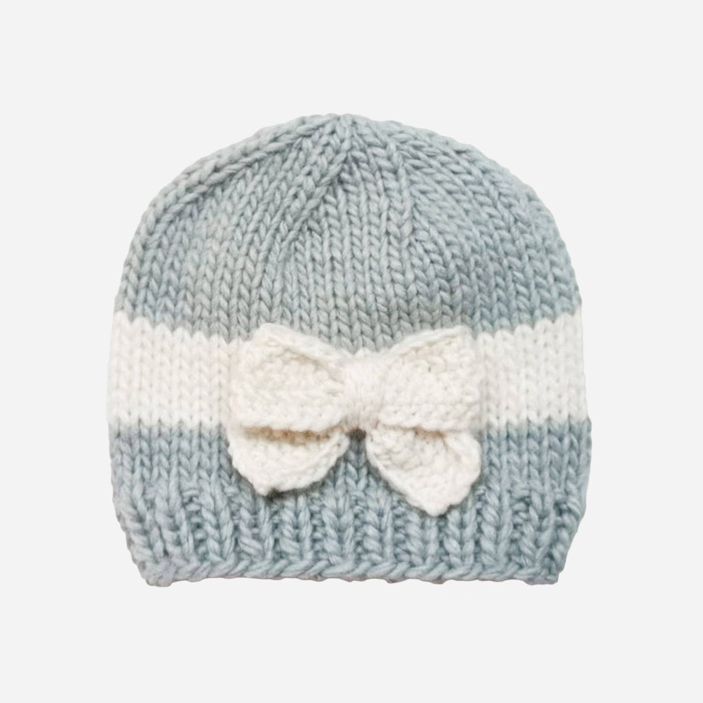 Bow Hat, Bowie Grey Cream Matching Winter Baby Kid Apparel