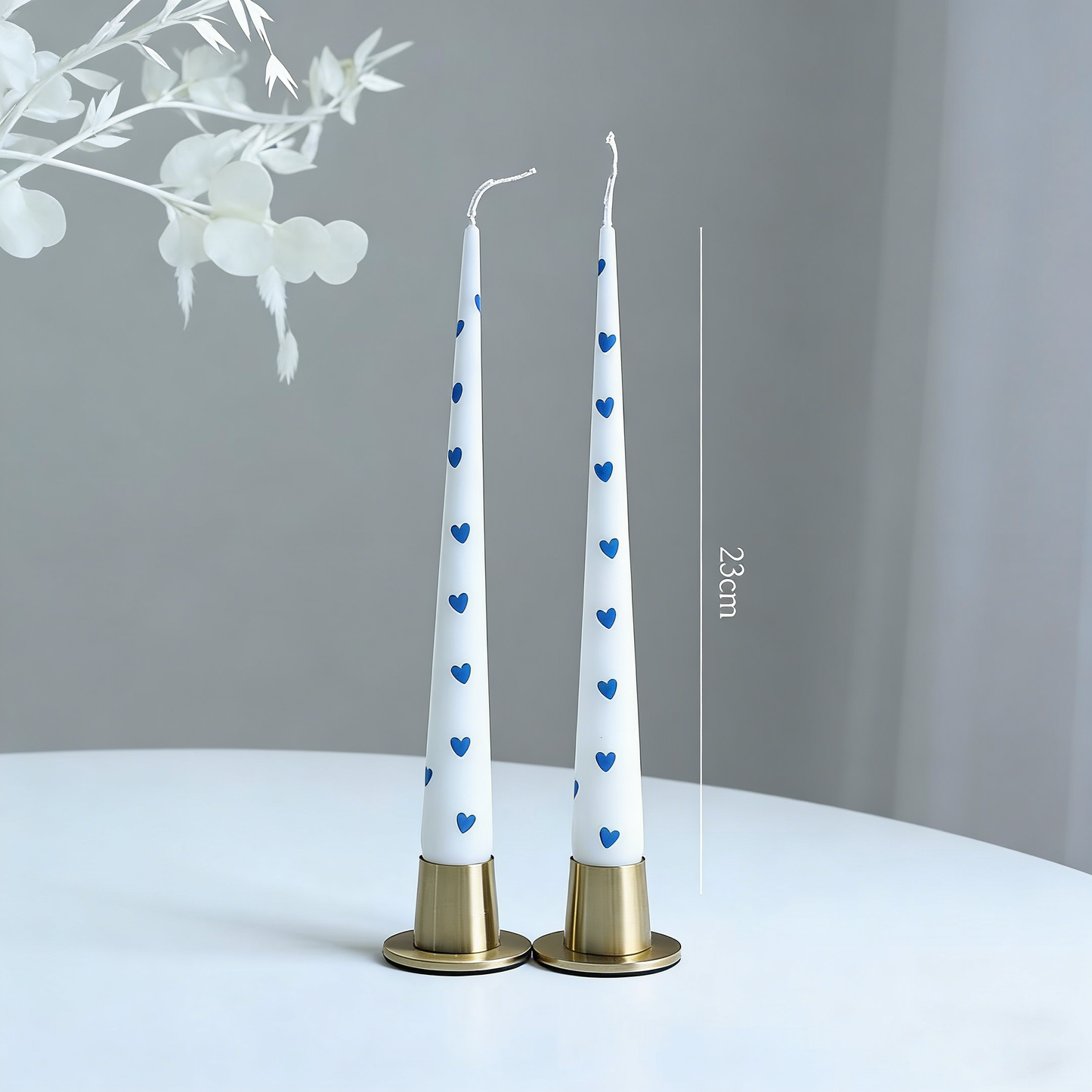 2pcs Long Stick Valentine’s Day Heart Cone Scented Candle