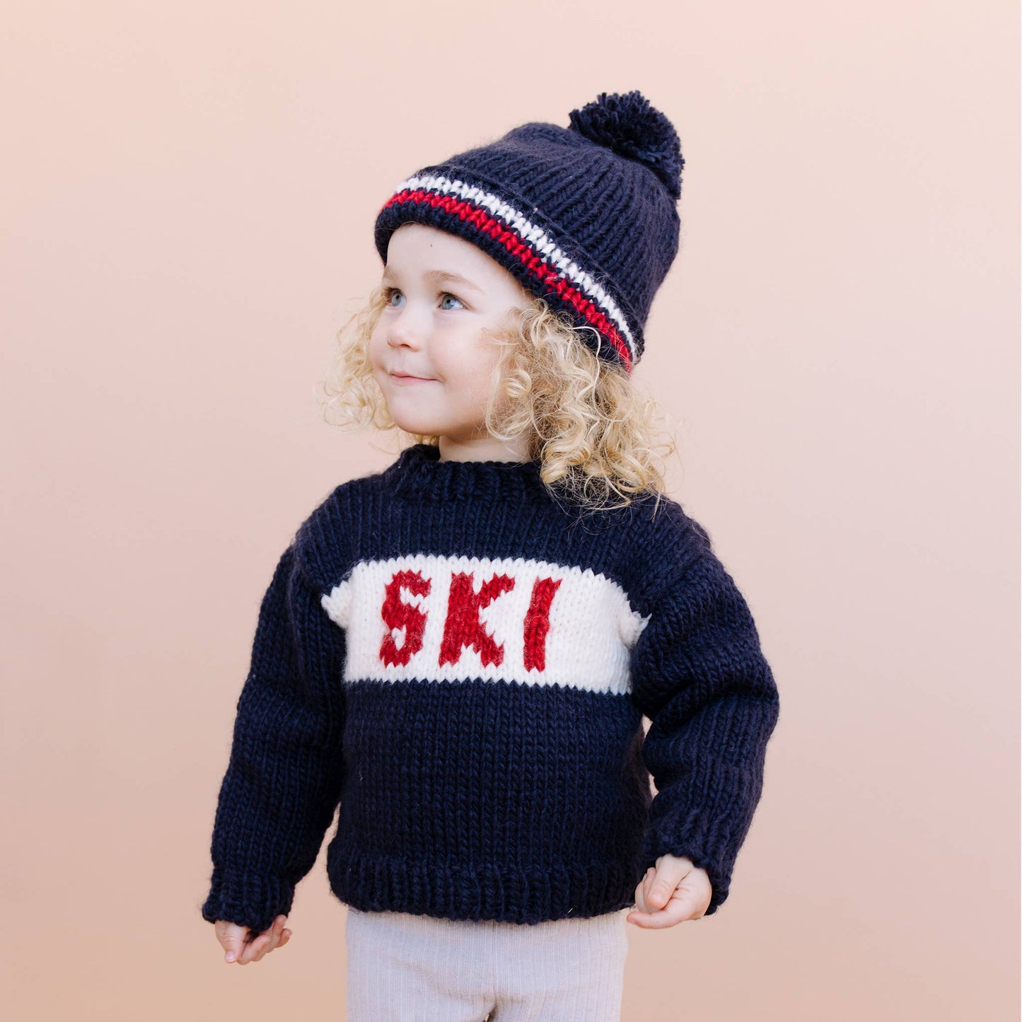 Ski Sweater, Navy Baby Kids Christmas Holiday Winter Gift: Navy / L; 3-4Y
