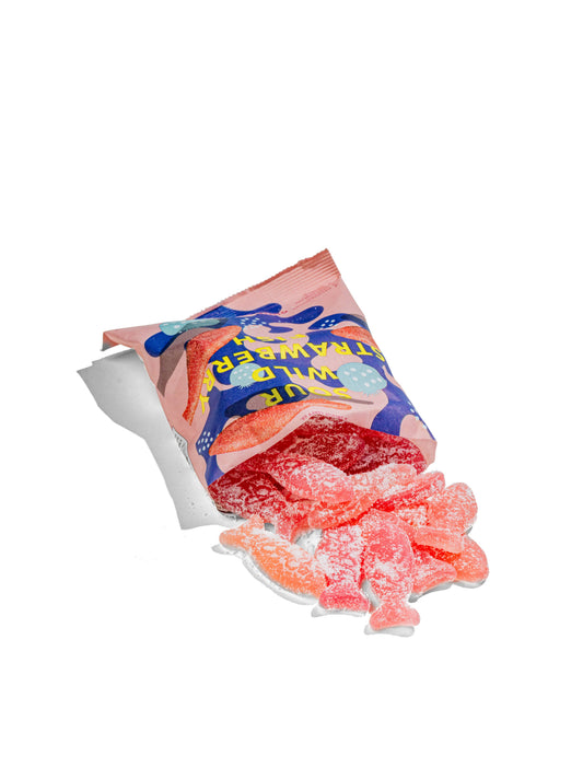 Bon Bon Sour Wild Strawberry Fish - Swedish Candy 5.2oz (150g)