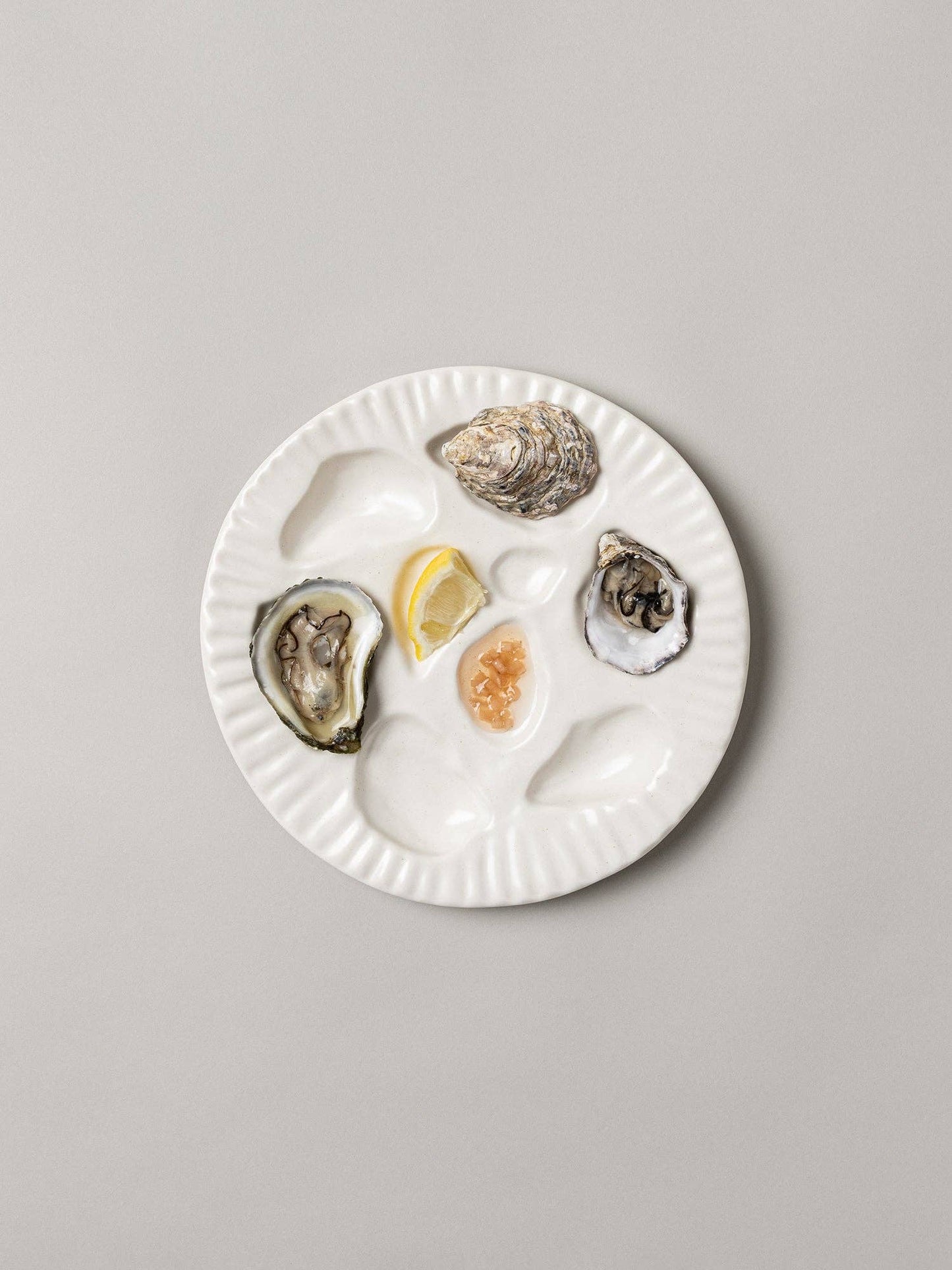 Porcelain Oyster Plate, White