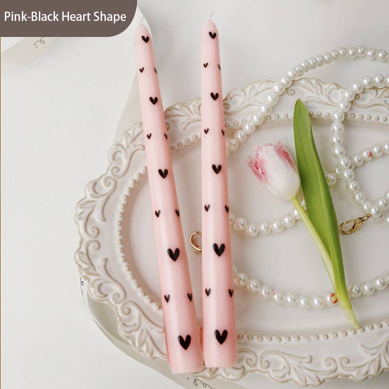 Valentine's Day Heart Pillar Candles