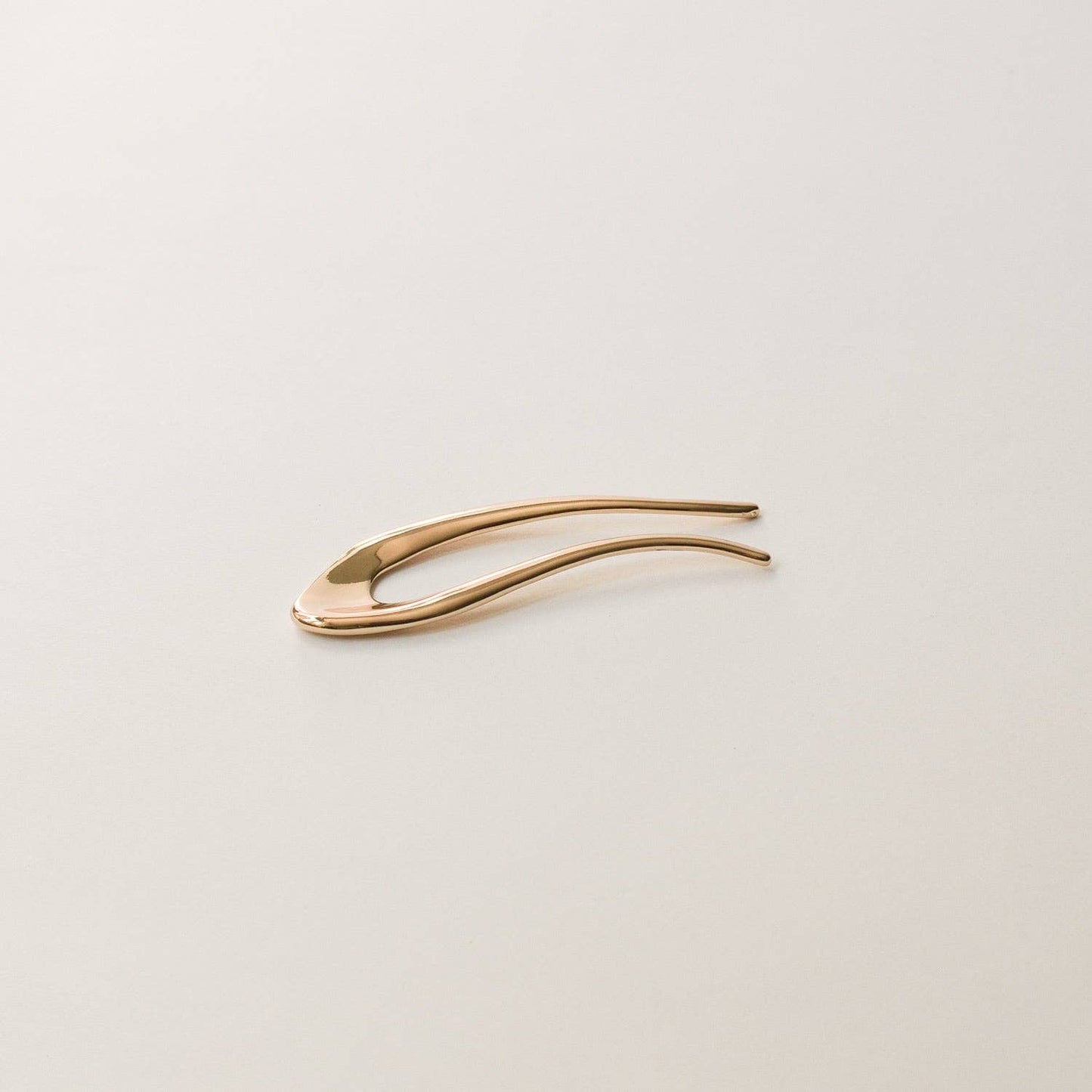 Short U-Shaped Metal Hair Stick | Gold