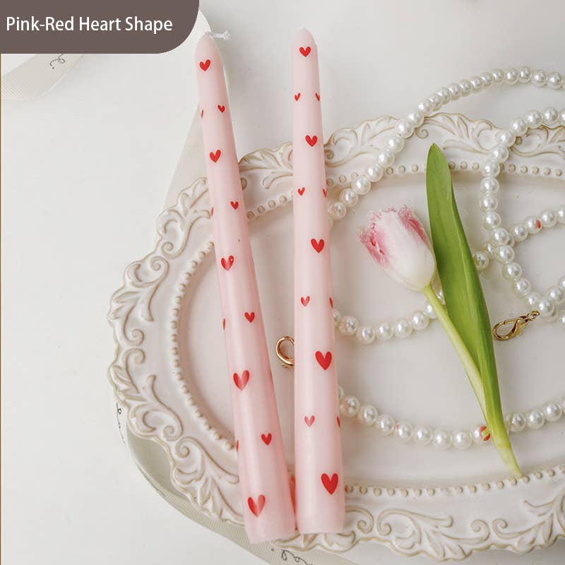 Valentine's Day Heart Pillar Candles