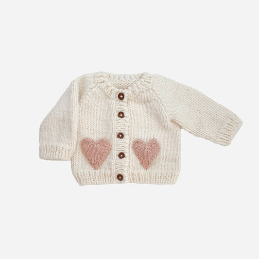 Heart Cardigan, Blush | Baby & Kid Valentine's Sweater