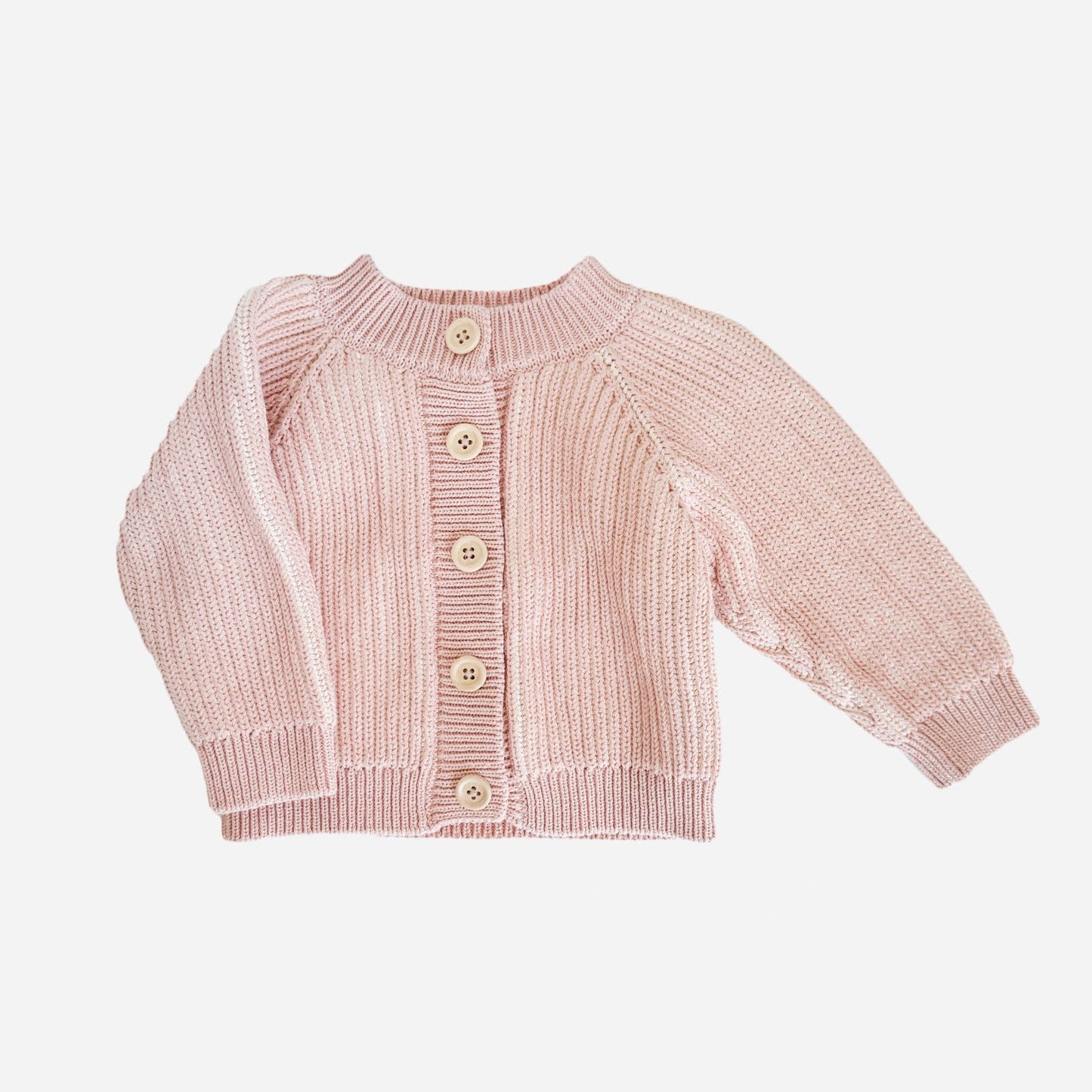 Cotton Brioche Cardigan Pink Baby Kids Girls Clothing