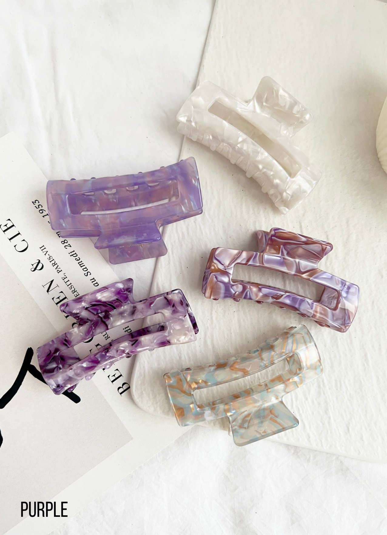 Assorted Acetate Regular Size Hair Clip (ALLIE-ASSORTED2)