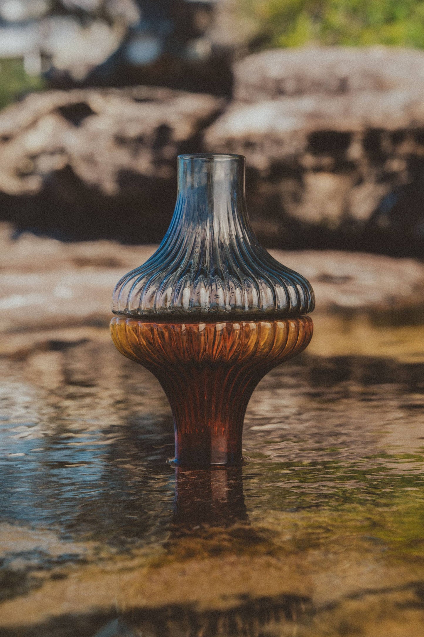 SAARDE Kairos Ripple Vase | Smoke