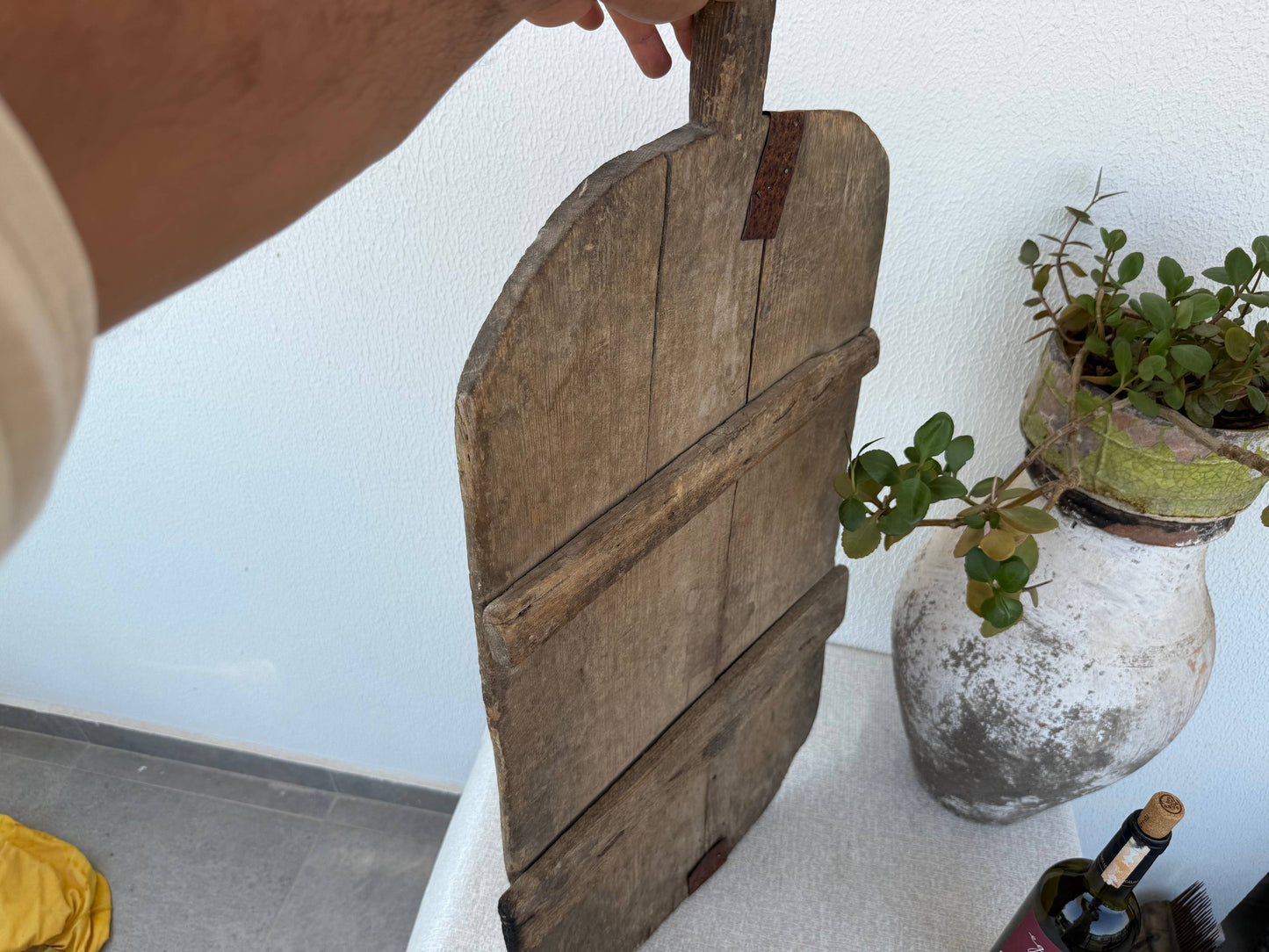Vintage Turkish Wooden Bread Board | Handmade Cutting Paddle