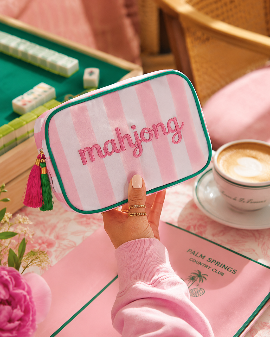 Mahjong Cosmetic Pouch, Mahjong Makeup Bag