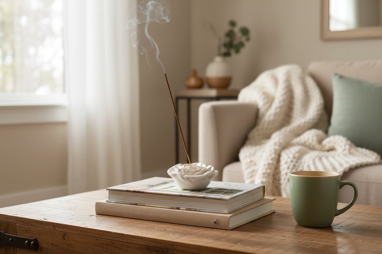 Handcrafted Rose Incense Holder_ Floral Jesmonite Incense Burner