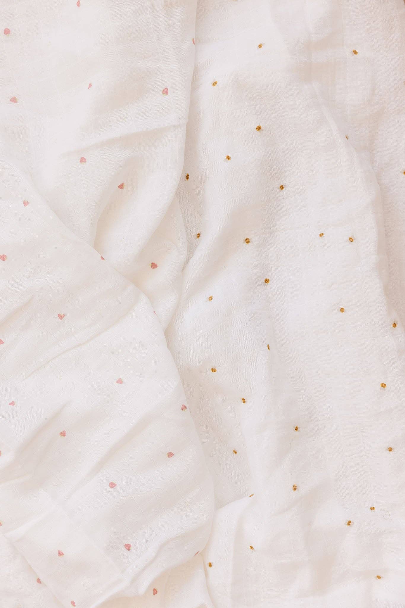 Swaddle Strawberry Baby Organic Muslin Blanket Girl Pink