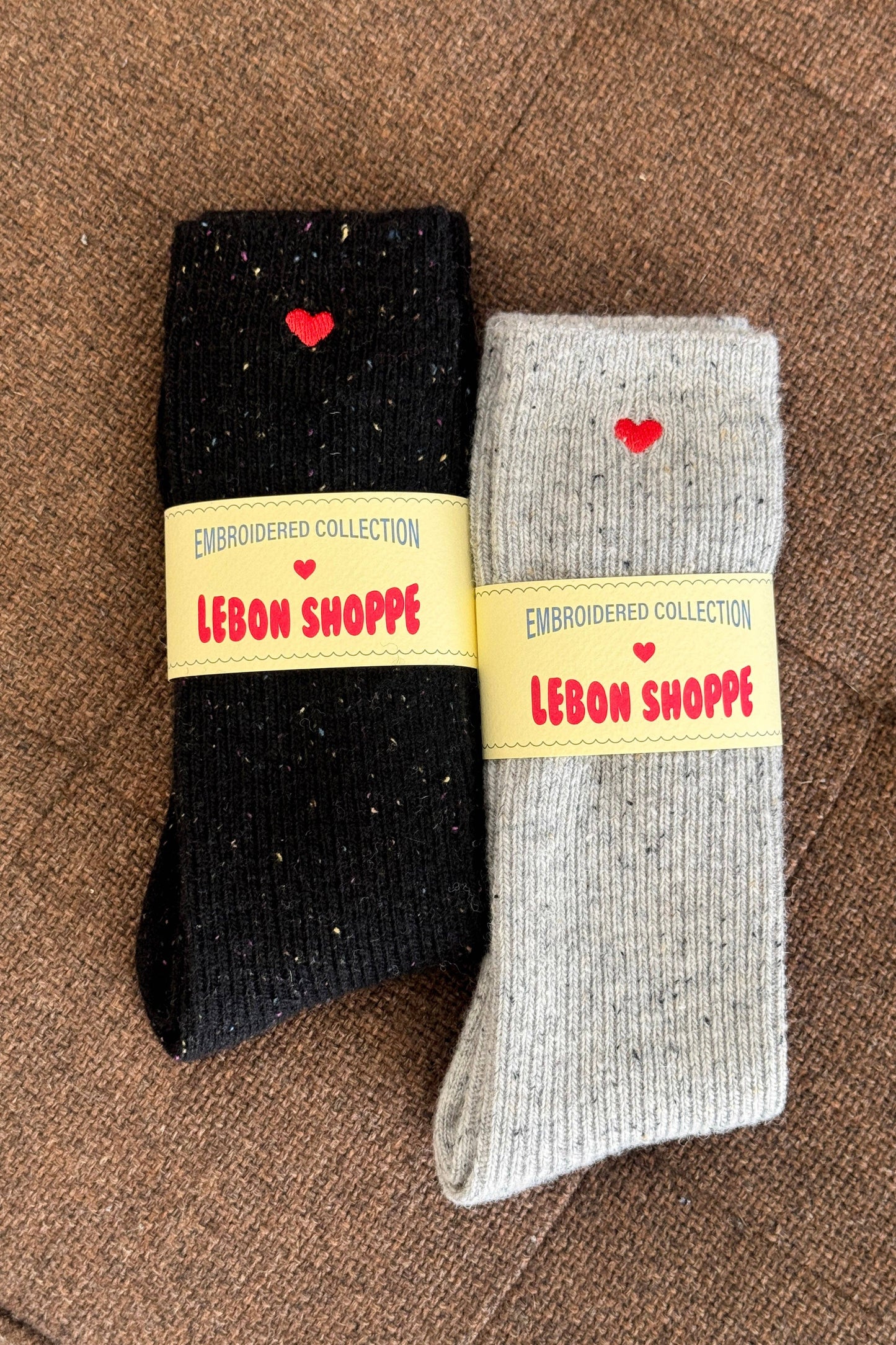 LeBon Shoppe Embroidered Snow Socks