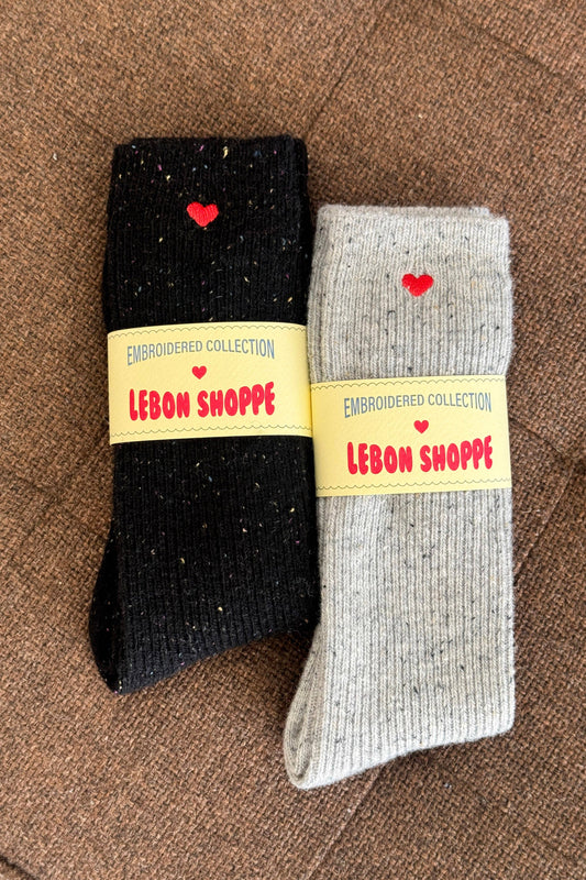 LeBon Shoppe Embroidered Snow Socks