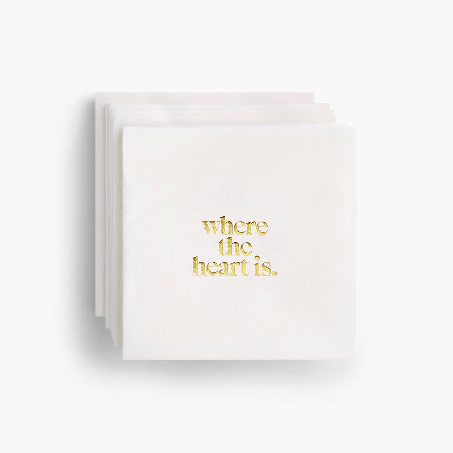 Where The Heart Is Gold Foil Cocktail Napkins - Set of 20