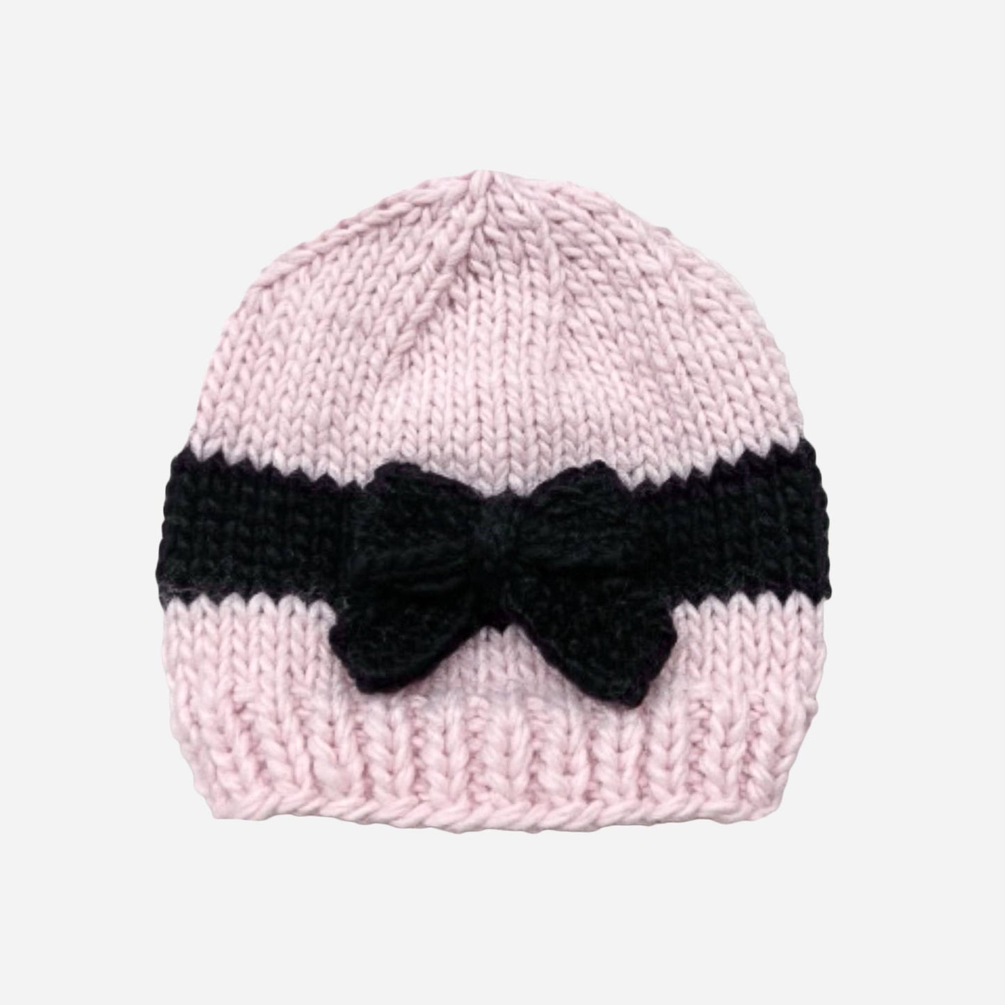 Bow Hat, Baby Pink Black Baby Kids Holiday Accessory Winter