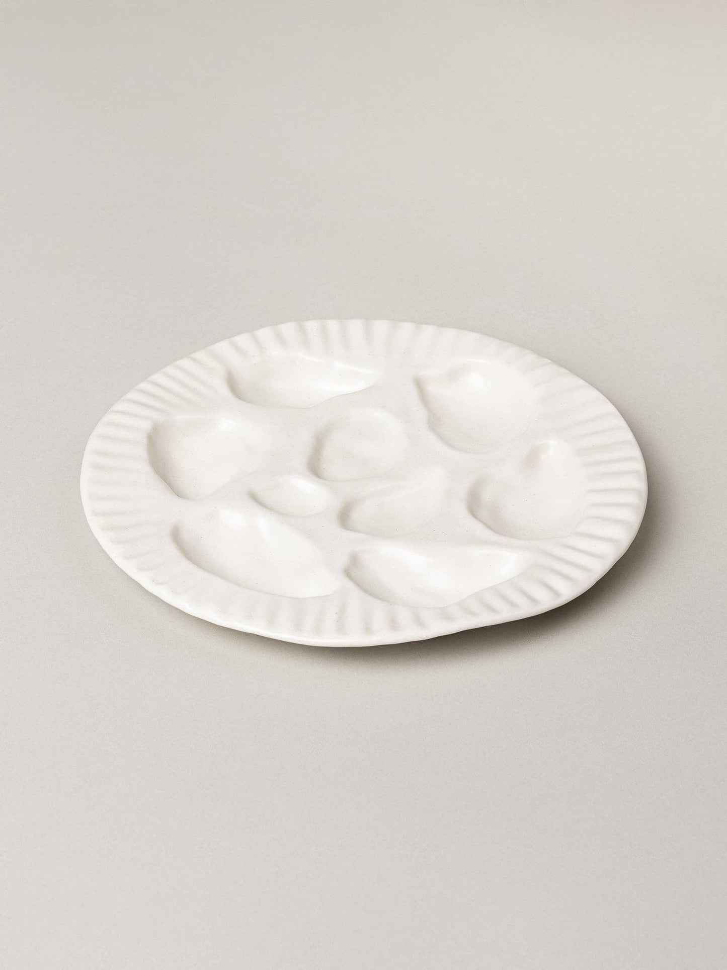 Porcelain Oyster Plate, White