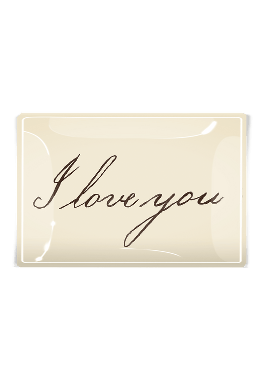 Ben’s Garden I love You Script Decoupage Glass Tray