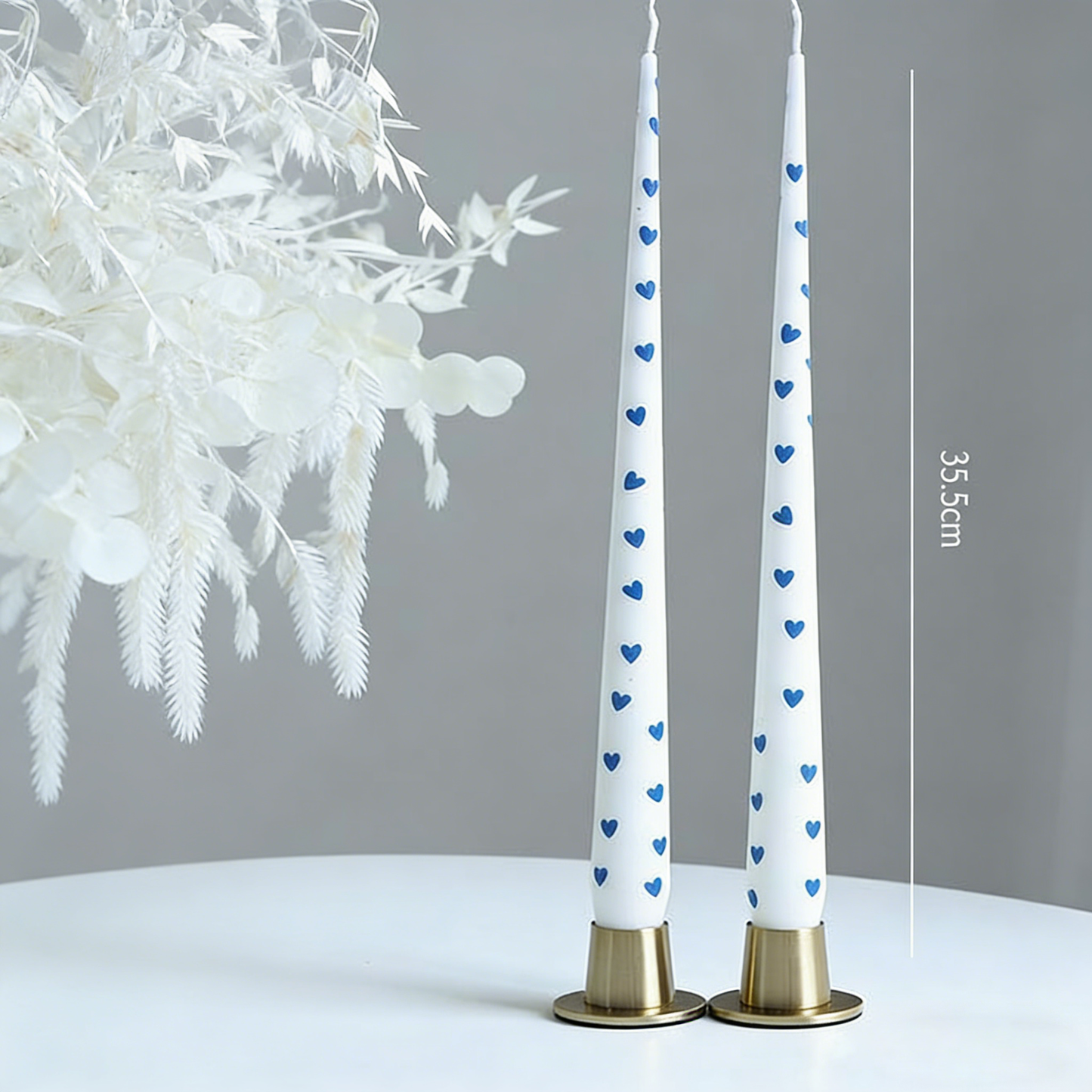 2pcs Long Stick Valentine’s Day Heart Cone Scented Candle