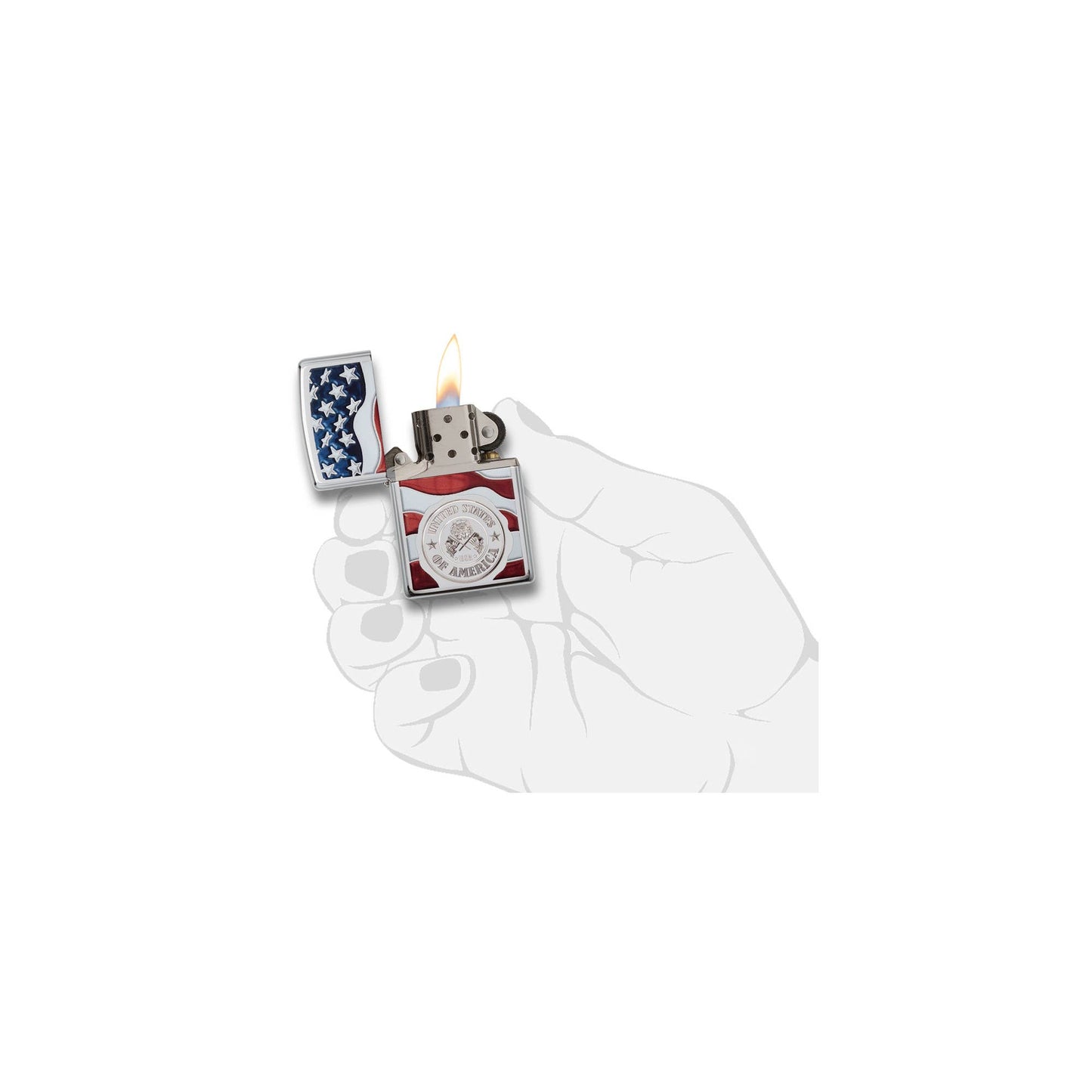 Zippo United States Stamp on American Flag Windproof Lighter