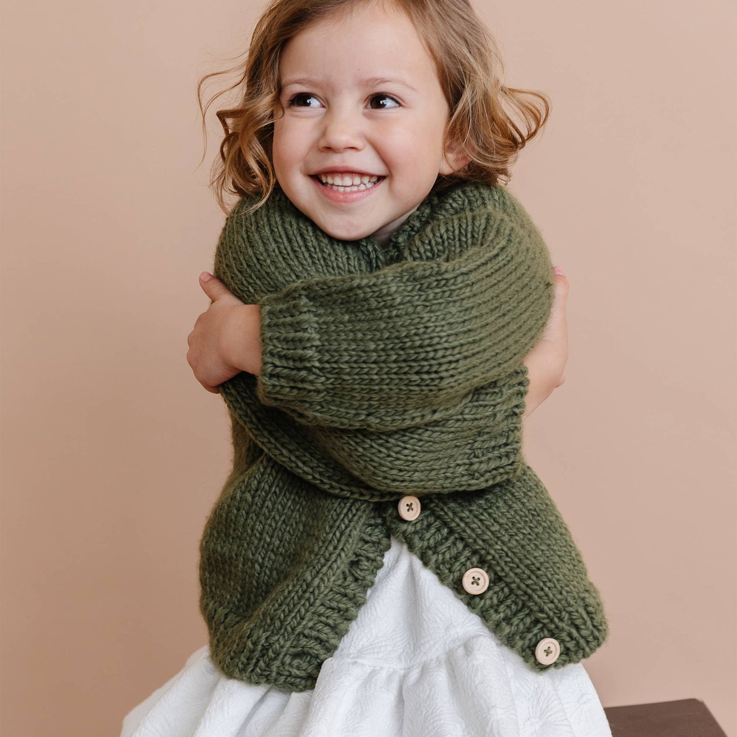 Classic Cardigan, Olive Baby Kid Winter Holiday Fall Netural
