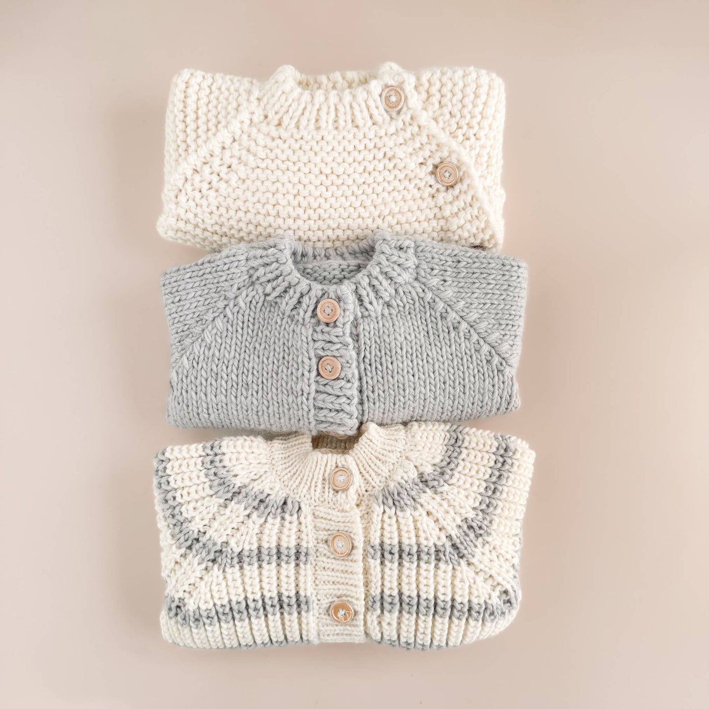 Rib Knit Stripe Cardigan Bowie Grey Baby Kid Sweater Basics