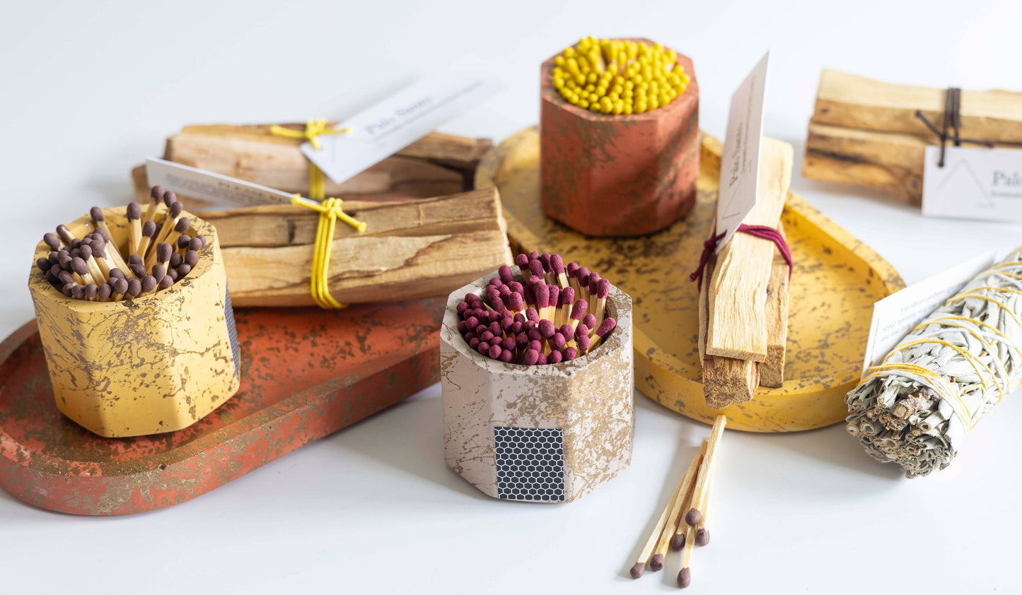 Brown & Gold Match Holder w/ Burgundy Matches