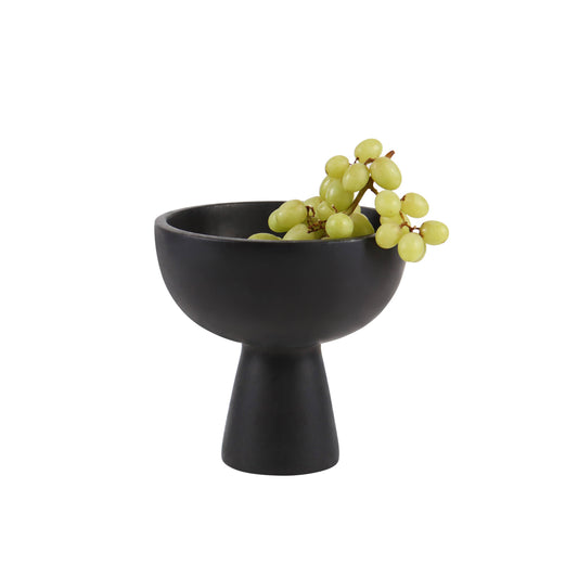 Athena Collection 8" Jet Black Marble Honed Finish Bowl