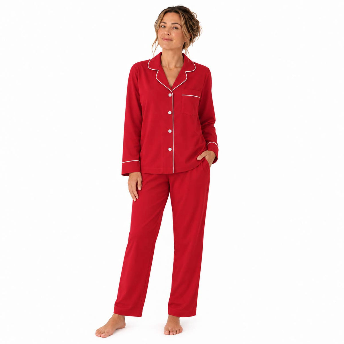 Red Flannel Long Sleeve Pajamas