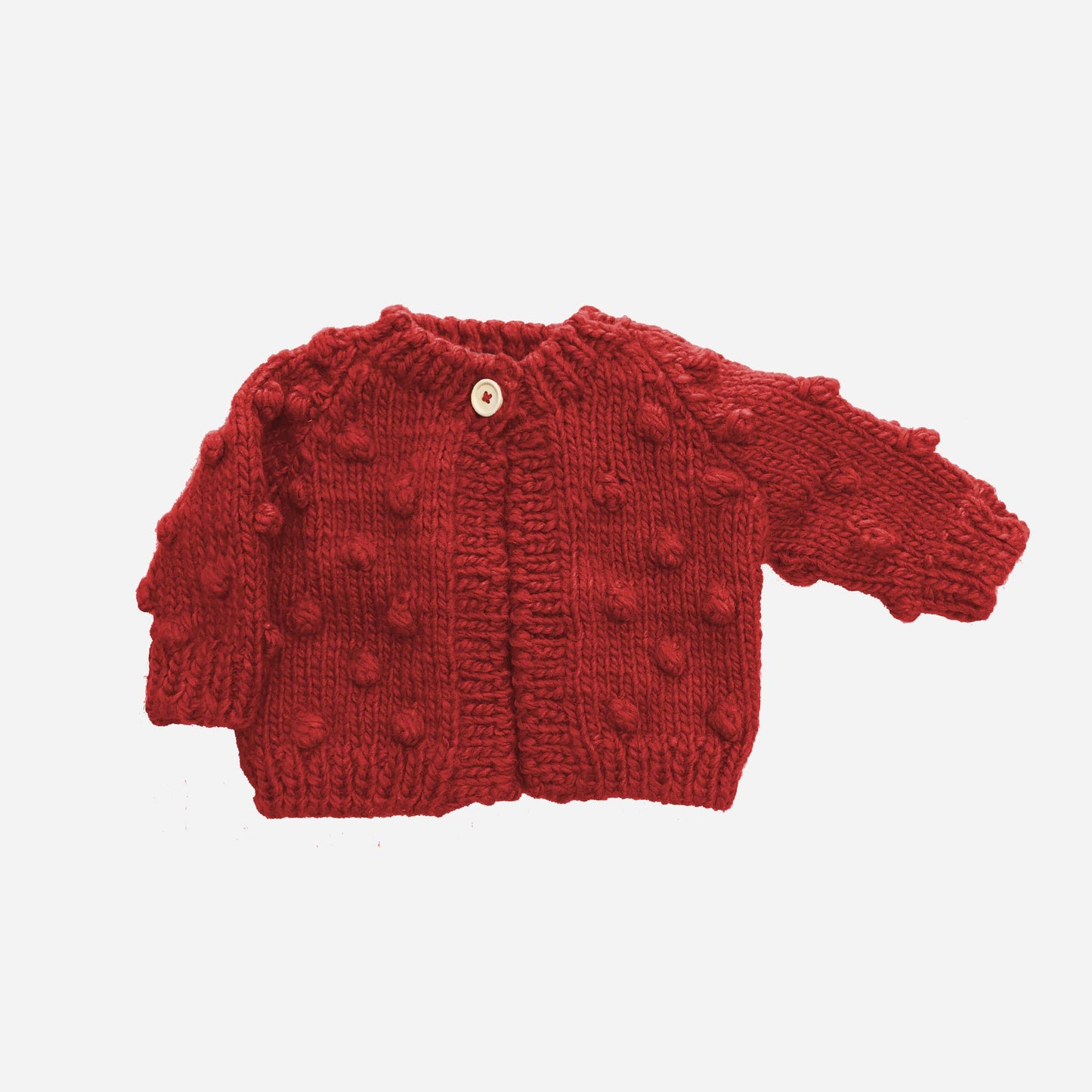 Popcorn Cardigan, Red Baby Kid Sweater Valentines Christmas