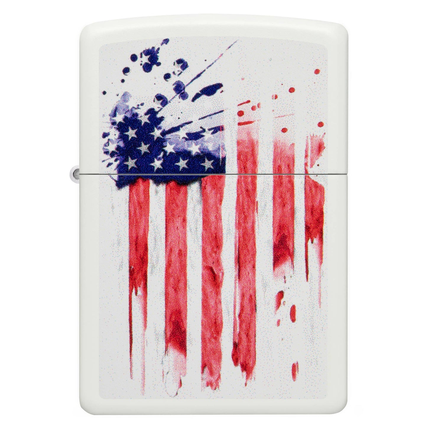 Zippo US Flag Design White Matte Windproof Lighter