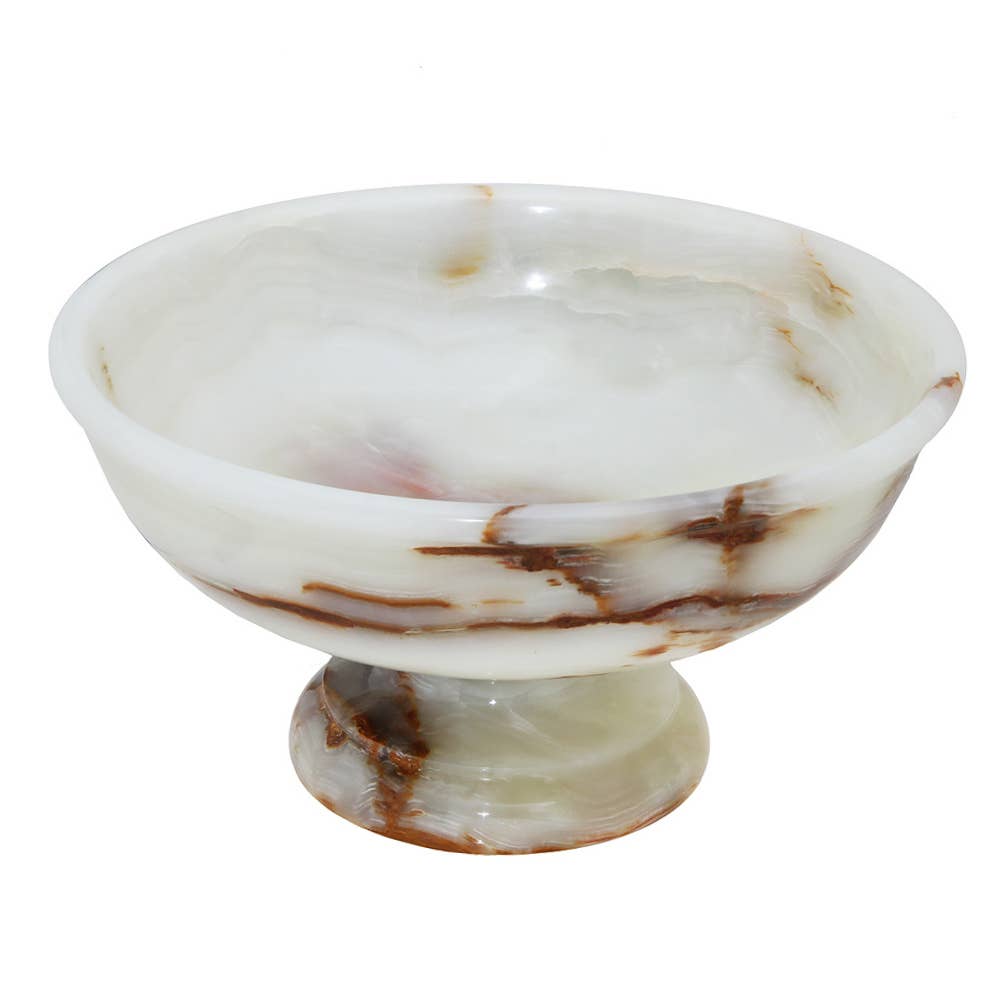 Carpo Collection Light Green Onyx Pedestal Bowl