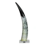 BOT-Black & White Cow Horn on Base