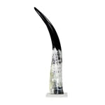 BOT-Black & White Cow Horn on Base