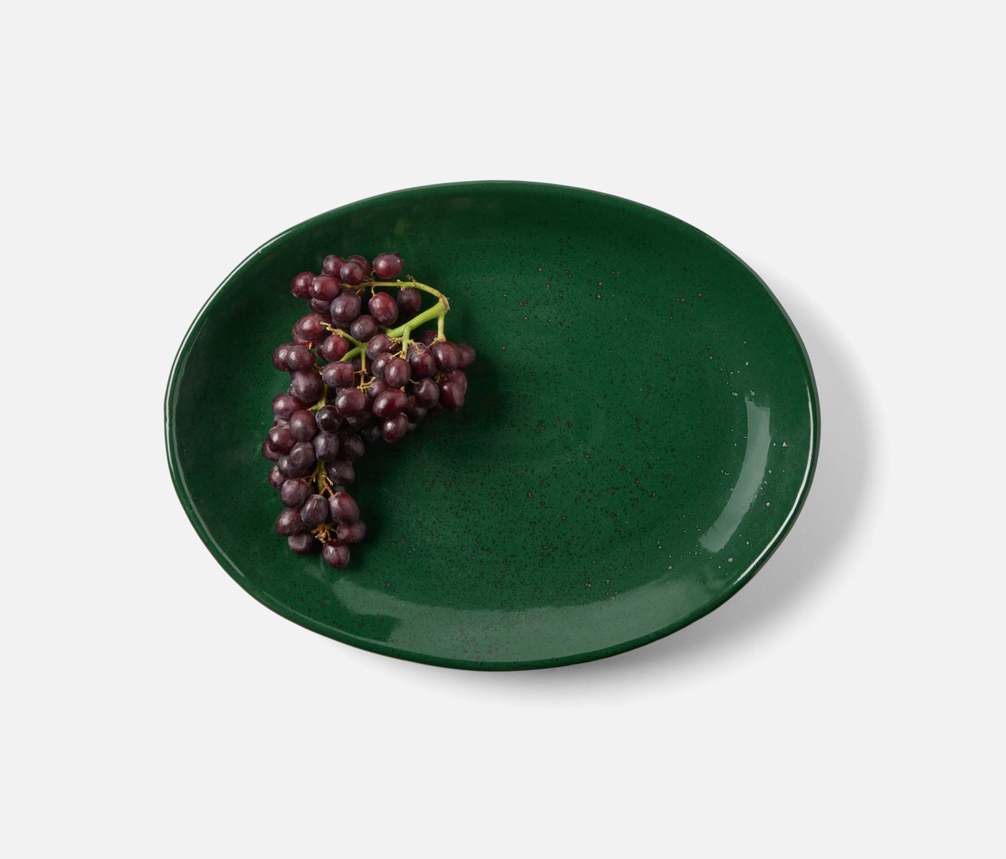 Dark Green Salt Glaze Oval Serving Platter