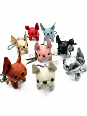 Lind Richards Leather French Bulldog Key Chain/Purse Charm